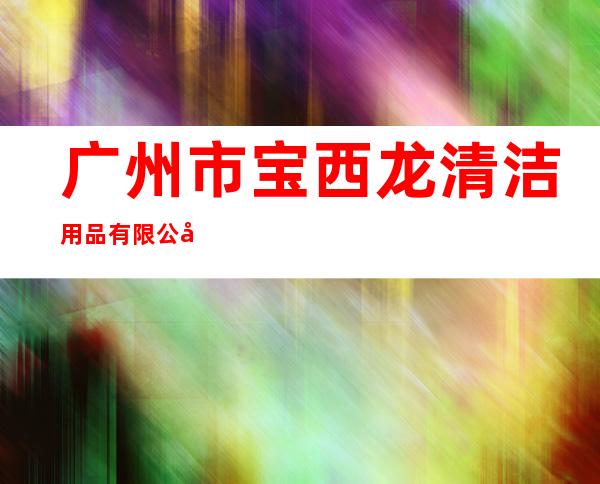 广州市宝西龙清洁用品有限公司